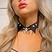 Urieo Gothic Leather Choker, Black Collar Choker Necklaces for Women