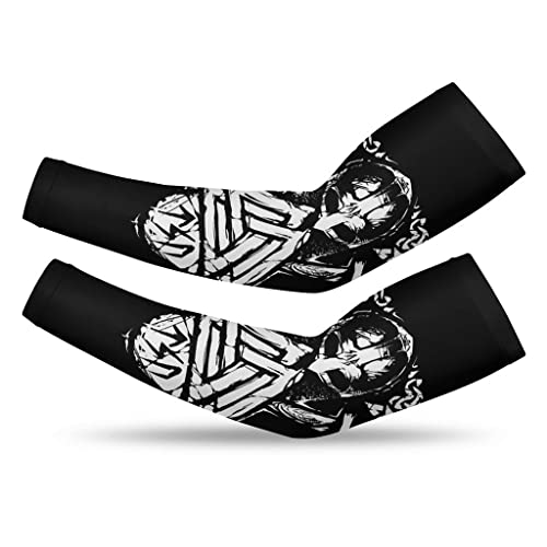 Manchettes de sport anti-coups de soleil manche thermique motif boussole viking