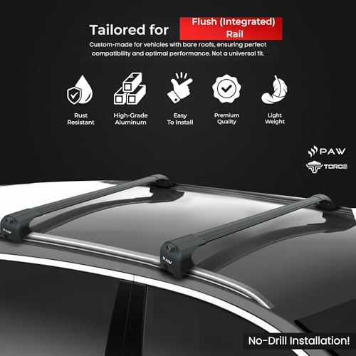 Roof Rack Cross Bars for Subaru Outback (1995–2025) – Fits Raised & Flush Rails 330lbs Cap Aluminum T-Slot Bars Lockable (2005–09 Outback (3rd Gen, BP BL) Flush Rails)