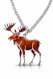 Zeraph Moose Necklace – Wildlife Forest Animal Pendant Jewelry for Men Women