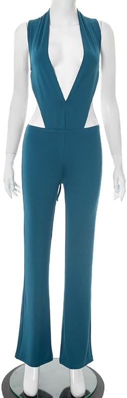 VOIKERDR Sexy 2 Piece Sets for Women Deep V Neck Bodysuit Top and Low Waist Pants Sets Club Outfits - Image 6