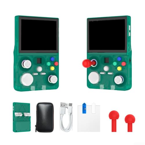 Rehoetom Consola de juegos portátil de código abierto, sistema de juegos portátil de mano, con pantalla HD de 3.5 pulgadas, retroalimentación de vibración, para juegos retro multijugador en línea