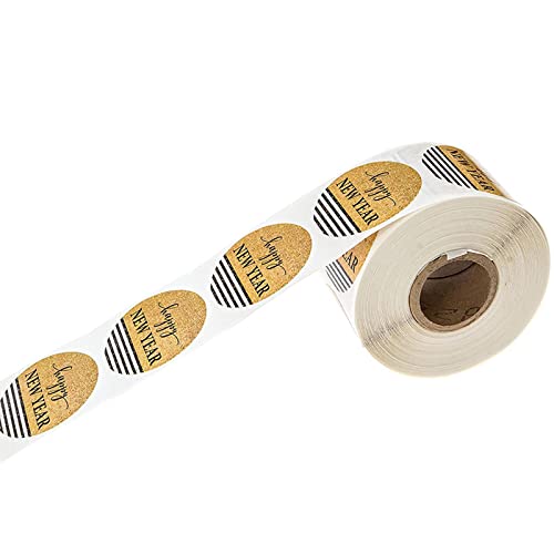 Amagogo 500 Pièces Glitter Happy New Year Autocollants Happy New Year Étiquettes Party Favors Décoration Tags 1.5inch / 3.8cm pour Candy Box Notebook Crafts, Style A Cover
