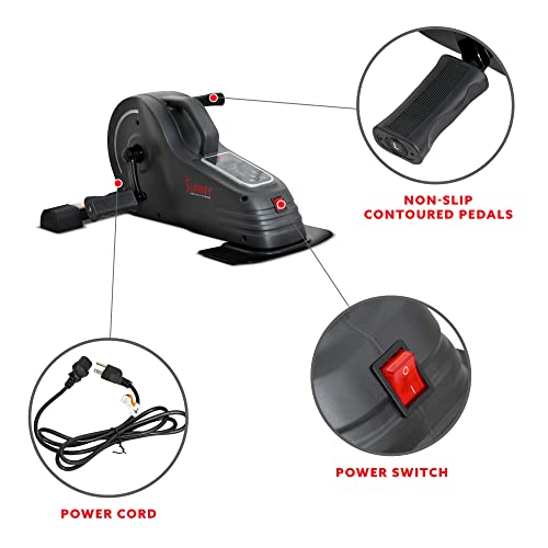 Sunny Health & Fitness Dual Function Under Desk Pedal Exerciser, Portable Indoor Cardio Mini Bike at Home, Arm/Leg Cycle for Seniors, Optional Magnetic, Motorized & Free SunnyFit App Bluetooth Connect