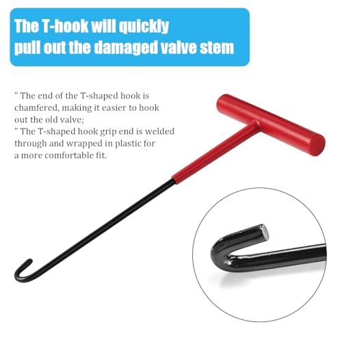 Image of Car Tire Valve Quick Change Tool Kit, 7PCS Tyre Valve Stem Core Replacement Set Includes 4PCS TR413 Valve Stems, Replacing Leaky Valves Stem Installation Tool, Universal Fit