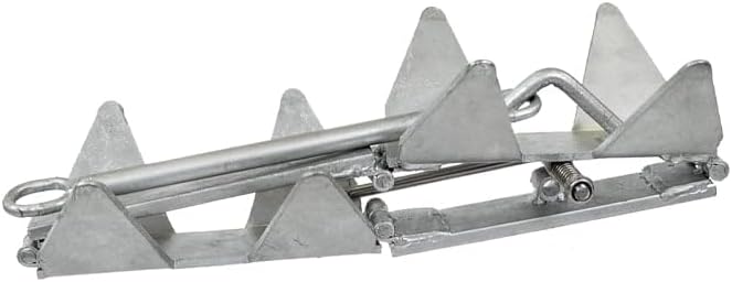 Overton's Box Anchor – 19 lb. Hot-Dipped Galvanized Steel, Fold-and-Hold Design, Corrosion-Resistant, for Boats Up to 22 ft., Compact Storage