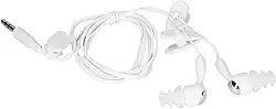 Acouto Fones de Ouvido de Condução óssea IP68 Com Plugue de 3,5 Mm e Tampões de Ouvido Substituíveis para Natação, Corrida, Surf (Branco)