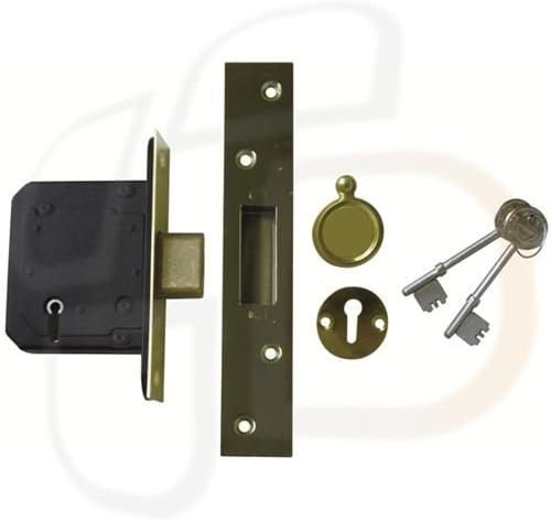 Securefast 5 Lever BS3621 Mortice Deadlock 64mm Polished Brass : Amazon ...