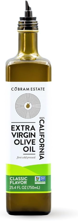 Cobram Estate Classic 100% California Extra Virgin Olive Oil, First Cold Pressed, Non-GMO, Keto Friendly, High in Antioxidants, Fresh & Fruity, 750ml Bottle