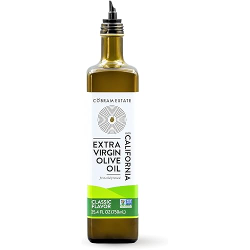 Cobram Estate Classic 100% California Extra Virgin Olive Oil, First Cold Pressed, Non-GMO, Keto Friendly, High in Antioxidants, Fresh & Fruity, 750ml Bottle