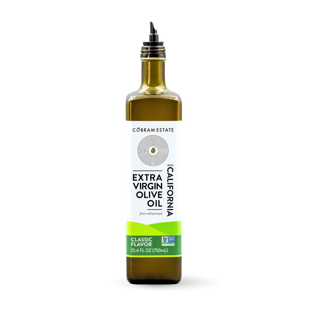 Cobram Estate California Classic Extra Virgin Olive Oil - First Cold Pressed, Non-GMO, Keto Friendly, High in Antioxidants, Fruity & Balanced - Cold Pressed Olive Oil Bottle EVOO - 375 ml (Pack of 6)