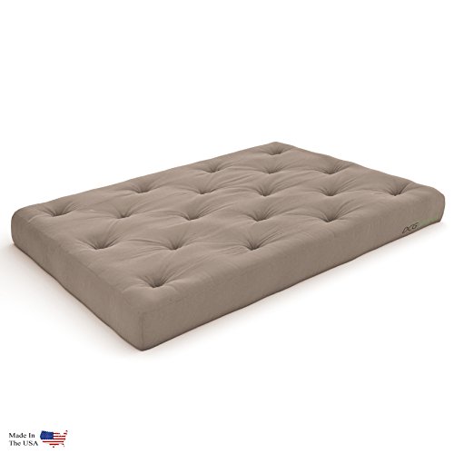 Tri-Fold Futon With Mattress Included (Microfiber Khaki, Natural Finish Solid Wood) - Full Size 13 Position Sofa Bed, Lounger, And Couch #TOP4