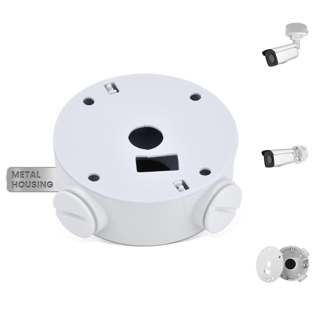 KU-DS-1260ZJ Scatola di giunzione in alluminio per telecamere di sicurezza HIK Bullet Staffa di montaggio a parete per telecamera di sorveglianza IP POE esterna