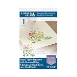 Leisure Arts Table Runner 15'X42' Ecru Poppies, Kitchen Table Runner, Embroidery Kit, Kitchen Runner, Cross Stitch Kits for Beginners, Embroidery Patterns, Fabric