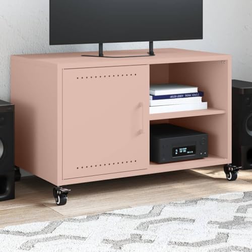 Lauuoeriau Mueble para TV para hogar y jardín, color rosa, 68 x 39 x 43,5 cm, acero