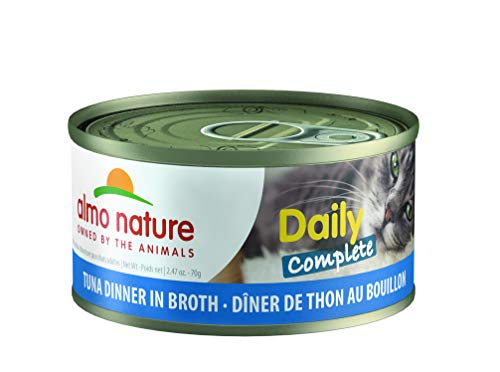 almo nature Daily Complete - Tuna Dinner in Broth, Grain Free, Adult Cat Canned Wet Food Shredded (1650)