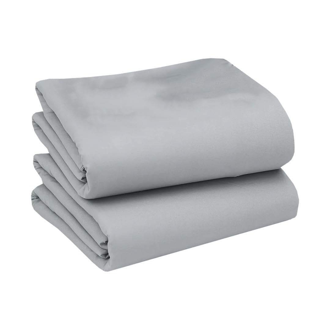 Ziya Homes 25cm Deep Fitted Sheet Double (2 Pack) Polycotton Fabric - Breathable & Soft Hotel Grade Bed Sheets - Easy Care Non-Iron Bottom Sheet (Grey, 137x190 cm) — image 1