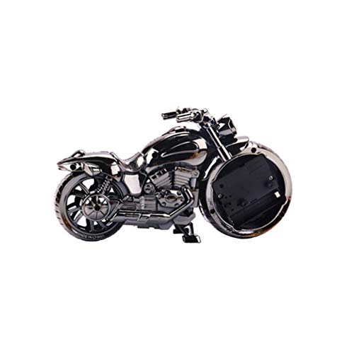 Veemoon Motorcycle Alarm Clock Table Desk Time Clock Luxury Vintage Old Style Quartz Alarm Clock For Home Office Desktop Shelf Decoration ( Black Gold ) #TOP3