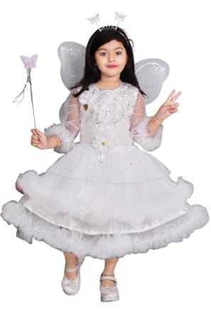 sachin and babi light blue dress White Fairy Costume Set for Girls