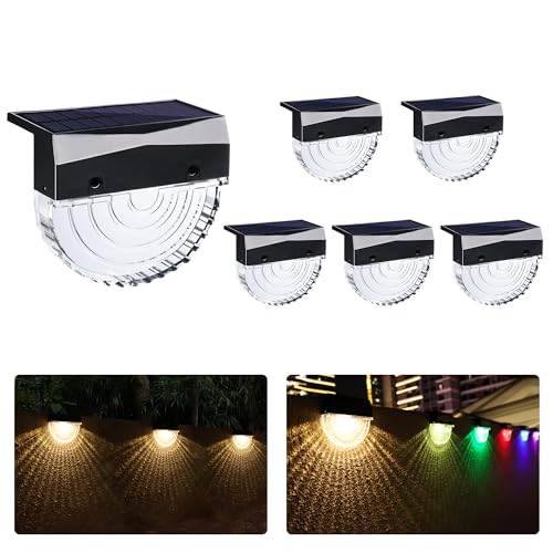 iShabao Solarlampen für Außen Garten, 6 Stück Solarleuchten Gartendeko Wasserdicht, 12 Modi - Warmweiß/Farbwechselnde So...
