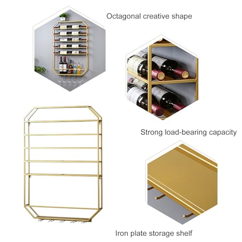 Soporte metálico para vino de pared, moderno y funcional miniatura 6