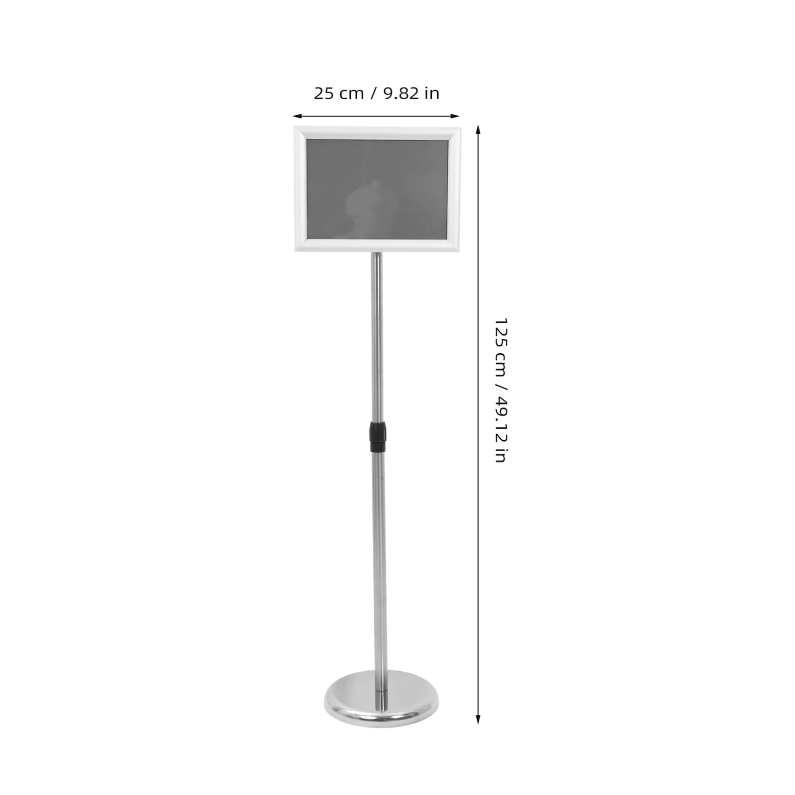 Expositor de carteles A4 acero inoxidable, soporte for letreros suelo for publicidad en tiendas, caballete, fácil desmontar Soportes para información(Silver)
