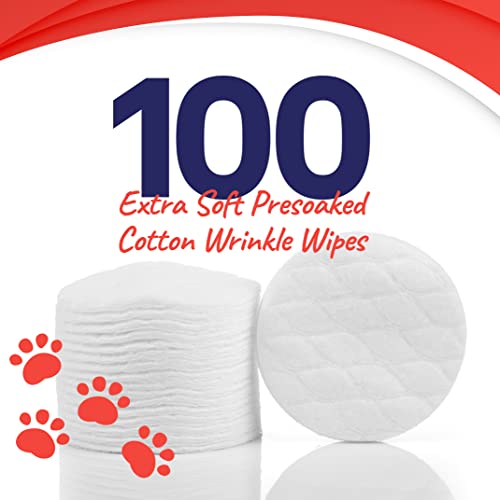 Petpost | Bulldog Wrinkle Wipes For Dogs - Natural Coconut Oil Formula Cleans And Soothes Pug Wrinkles And Folds - 100 Ultra Soft Cotton Pads #TOP3