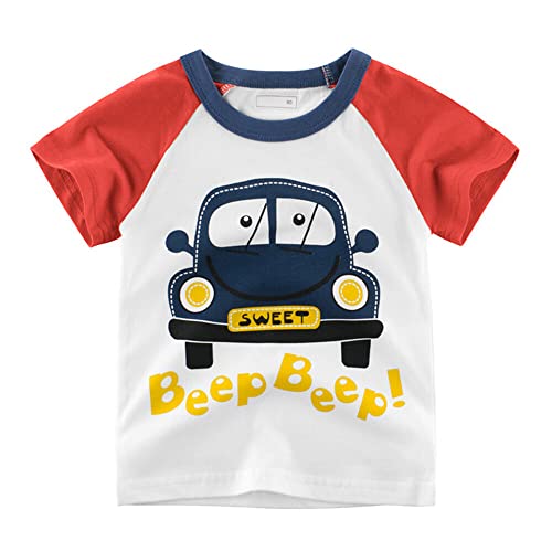 Boys' 4-Pack Excavator Short Sleeve Crewneck T-Shirts Top Tee Size 2-7 Years Toddler Boys' Value Pack Cotton T-Shirt4