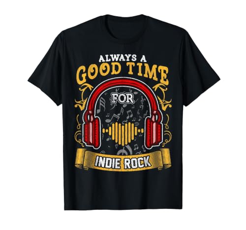 Indie Rock Band Music Headphones Graphic T-Shirt, Men, Black, Small