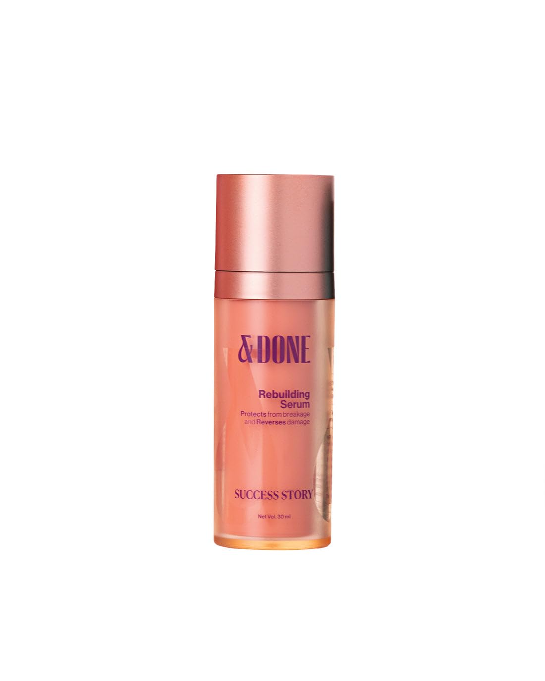 &Done Rebuilding Hair Serum for Frizzy, Dry Hair | Professional Bond Repair Treatment Suitable For All Hair Type | Reduces Frizz, Restores Protein | Non-Sticky, Sulphate Free and Paraben Free - 30 ml