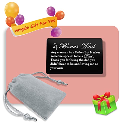 Stepdad Fathers Day Gift,Bonus Dad Wallet Card,Stepdad Engraved Wallet Card,Stepdad Stepfather Gift,Stepdaughter Stepson To Bonus Dad Birthday Christmas Card,Bonus Dad Gift For New Dad Father In Law #TOP2