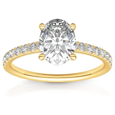 PAVOI 14K Gold Plated Oval Engagement Ring Cover