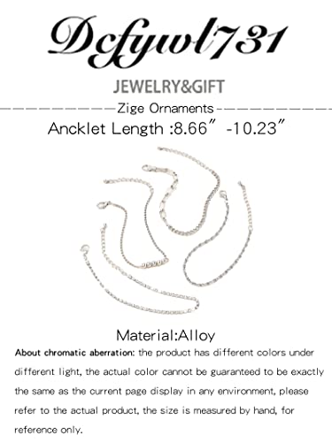 Layered Anklet Bracelets For Women Silver Satellite Chain Rhinestone Anklets Boho Adjustable Layering Beads Anklets For Teen Girls Minimalist Simple Dainty Jewelry #TOP5