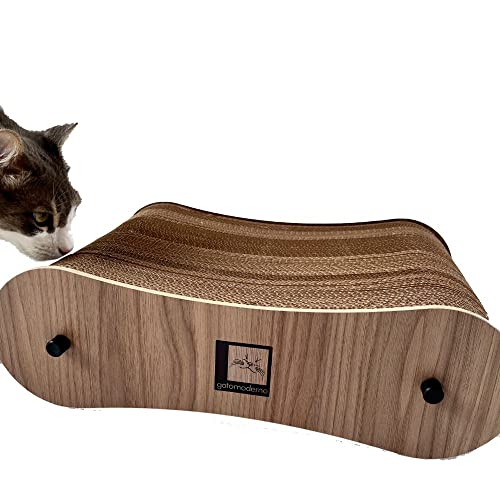 Gatomoderno Arranhador para Gatos de Papelão Kraft, Acabamento de MDF, Cama para Gatos, Modelo Spin,