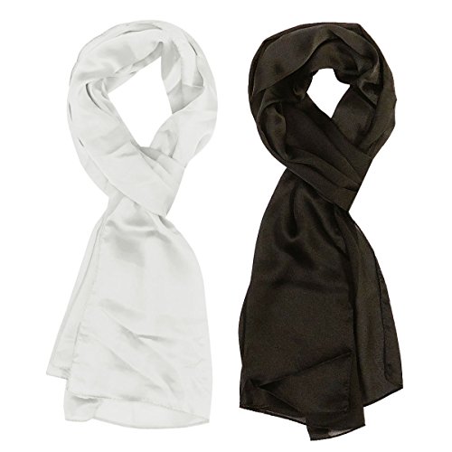 Wrapables® Lightweight Silky Satin Solid Colored Scarf (Set of 2)