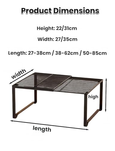 Organizador de estante expandible, divisor telescópico resistente y estante apilable 3