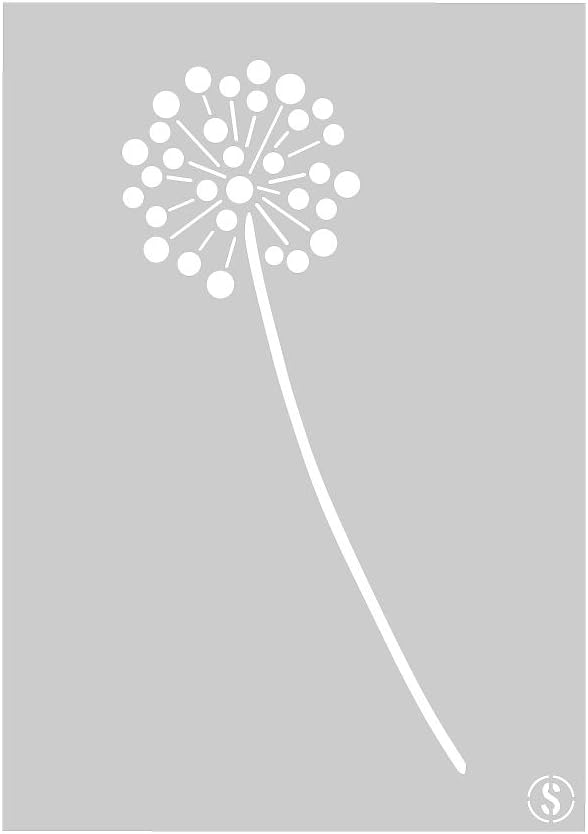 The Stencil Studio Allium Flower Stencil - Reusable Stencil - Ideal for home decorating projects. Size Small (A4) (10003S)