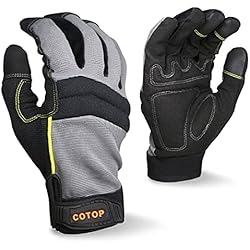 COTOP Guantes de trabajo para hombre, guantes multiusos resistentes al desgaste para pantallas táctiles para herramienta mecánicas, jardinería,construcción,reparación,protección resistente(S)