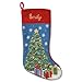 Lillian Vernon Personalized Heirloom Christmas Stocking – Needlepoint Christmas Tree, 100% Wool, 9.5” W x 17” L