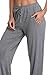Jorlyen Tall Girls Yoga Pants with Pockets Workout Athletic Casual Women House Pants Wide Leg Long Straight Running Trousers, Grey XL