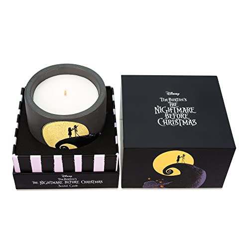 Disney The Nightmare Before Christmas Concrete 7-Ounce Scented Candle In Concrete Jar | Floral Fragrance With 30-Hour Burn Time #TOP1