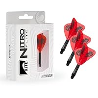 RED DRAGON Darts – Nitro Flite Integriert Flüge & Schäfte System – Kite Form und Design – Schwarz & Orange Farbe, Kurz Länge – Ansicht 3