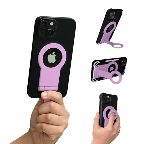 Poignée MagSafe KickMate violette avec béquille pour stabiliser votre smartphone sur table