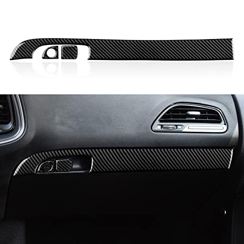 Image of Car Copilot Glove Box Decals for 2011-2023 Chrysler 300 / 300C / 300S / Limited /Touring /Base Accessories Carbon Fiber Interior Stickers