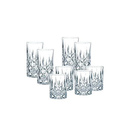Spiegelau & Nachtmann Nobelesse Set 4X Whiskybecher + 4X Longdrink Gläser, 40037622, Transparent