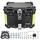 MOCOERL Motorrad-Topcase, 45 l, wasserdicht, für Motorrad, für Helm, Gepäck, mit Sicherheitsschloss, Topcase, mit Sockel