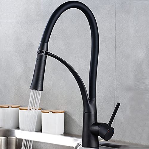 Robinet d'évier noir pour nettoyer facilement les plats volumineux