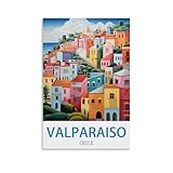 NPRZM Metall-Blechschild Valparaiso Chile Poster für 