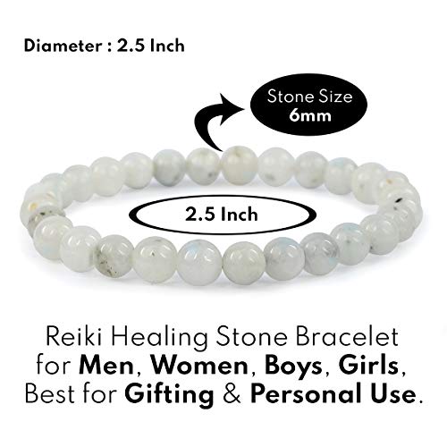 Image of Reiki Crystal Products Certified Natural Crystal Stone Bracelet 6 mm Round Beads for Men and Women | Premium Gemstone Jewellery Collection | Reiki Charged | Multiple Stone Variants Available