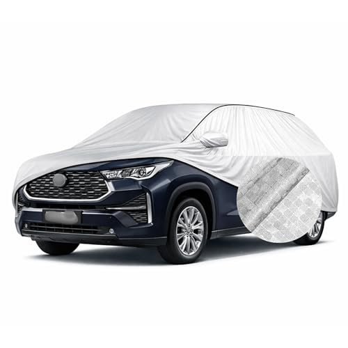 Image of SEAZEN Waterproof Car Cover for Toyota Innova | Dustproof, UV & Scratch Resistant Soft Cotton Lining | Triple Stitched, Mirror Pockets & Elastic Hem | Metallic Silver with Black Piping